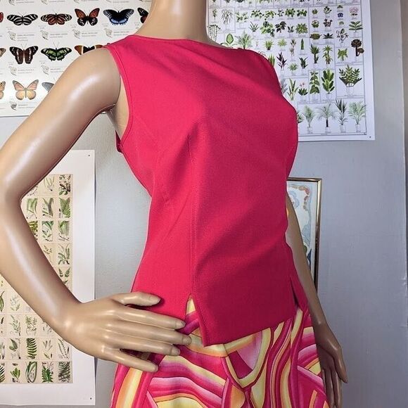 Vintage 90s y2k Brioche Mini Skirt Top Set Mod Psychedelic Mini Size Jrs 9/10 - Picture 2 of 11